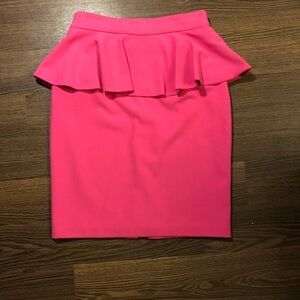 Alice + Olivia Roset Pink Peplum Pencil Skirt 0